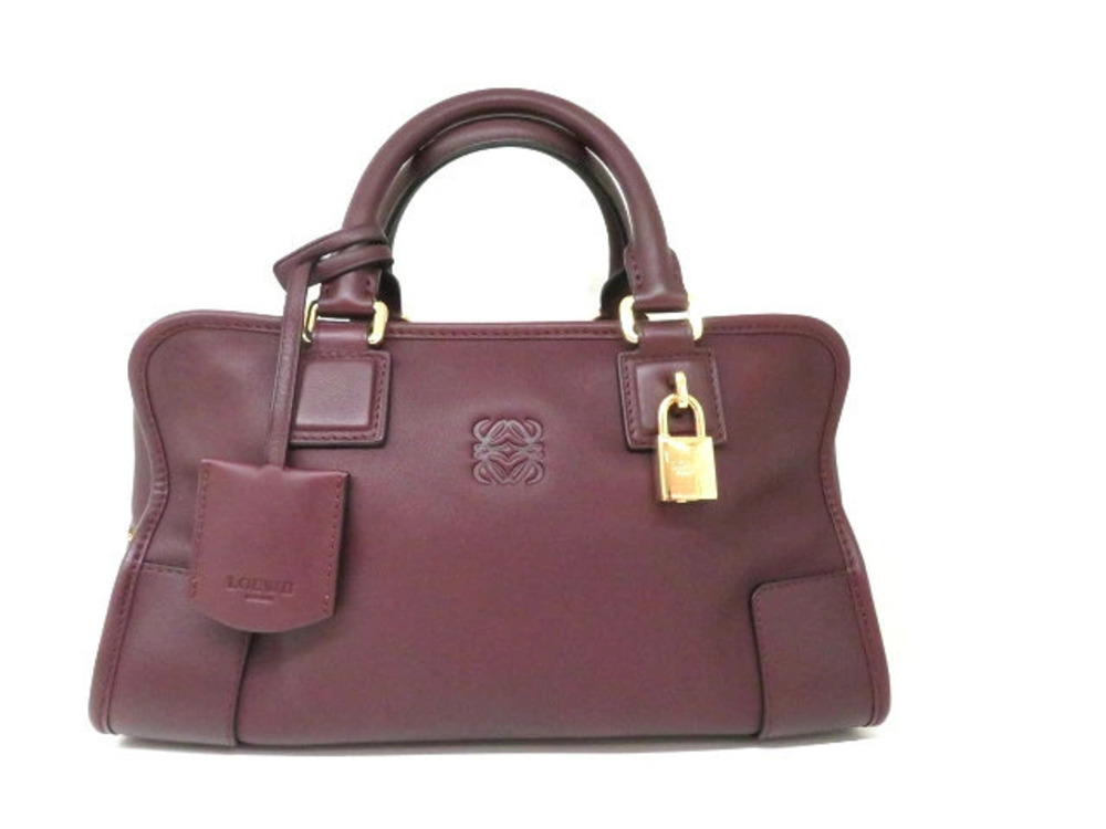 Loewe Amazona handbag Bordeaux Purple Brown Calfskin